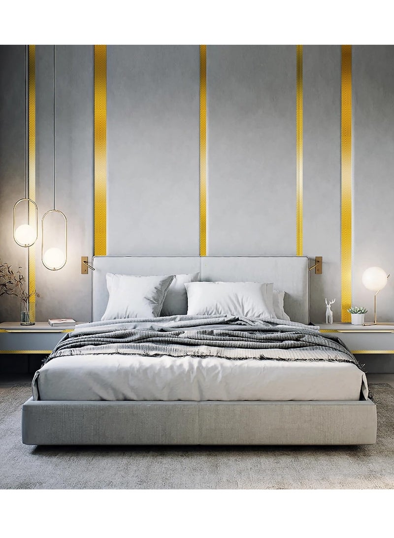 Excefore Gold Washi Tape, 6 Rolls Gold Tape for Crafts, Gold Washi Tape Metallic Gold Mirror Tape, Self Adhesive Metallic Tape for Wall Decor, Gift Wrapping, TV Frame and Crafts (1cm, 300m, Shining) - Image 5