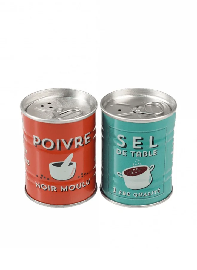 Rex London Tin Salt and Pepper Shakers – Vintage-Inspired Salt & Pepper Set with ‘Sel et Poivre’ Label – Perfect for Kitchen or Dining Table