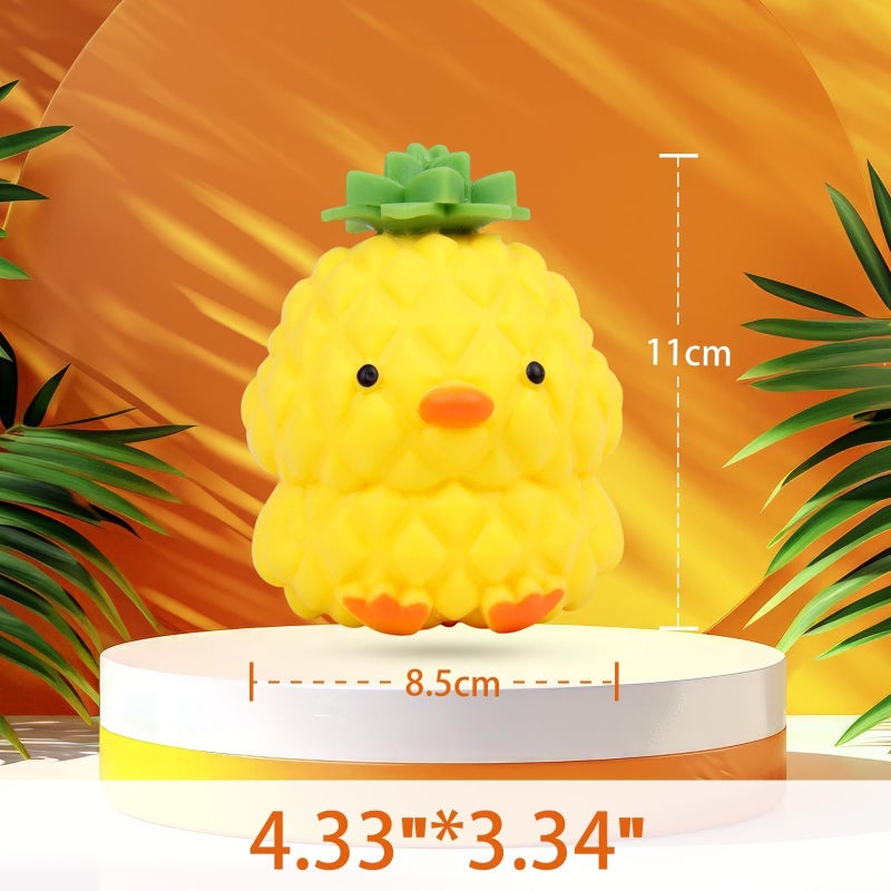 Anboor Squishies Pineapple Stress Balls, Animal Sensory Toy for Relieving Anxiety, Cute Duck Stress Relief Toys for Children and Adults as Party Gifts - Image 2