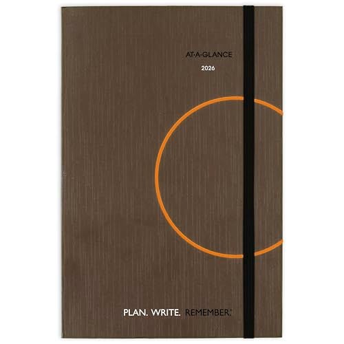 AT-A-GLANCE ATAGLANCE 2026 Planning Notebook Daily 5 x 825 Small Plan Write Remember Casebound Gray 7062013026 - Image 1