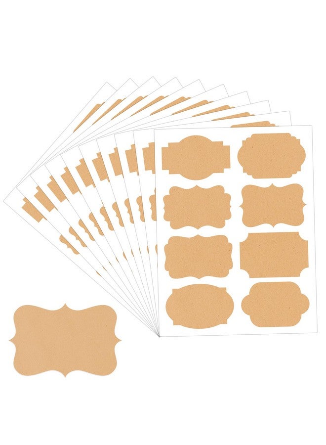KINGLAKE Fancy Shape Kraft Label Stickers Self-Adhesive Gift Tag Stickers 2X3 Inch Kraft Bottle Labels 160Pcs Canning Stickers Labels For Essential Oil,Jars,Crafts,Gift Tags,Homemade Items,Storage Box - Image 2
