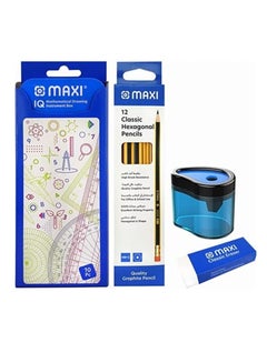 Maxi 24-Piece School Stationery Set With Geometry Box Assorted Colours ...