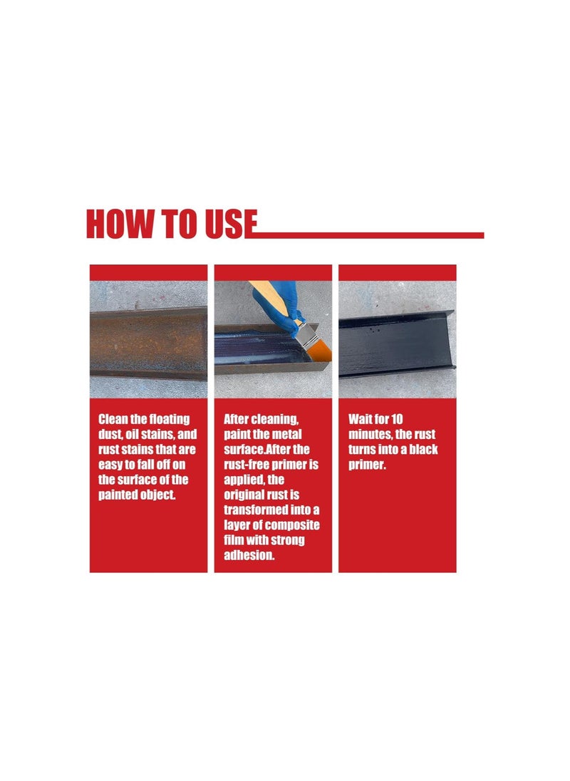 Water-Based Metal Rust Remover - Metal Rust Remover, Multi Purpose Anti-Rust Rust Remover Repair Protect, Car Chassis Rust Converter, with Brush (2)