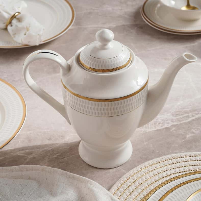 Pan Home طقم عشاء فيتوري 61 قطعة - أبيض وذهبي - Image 5