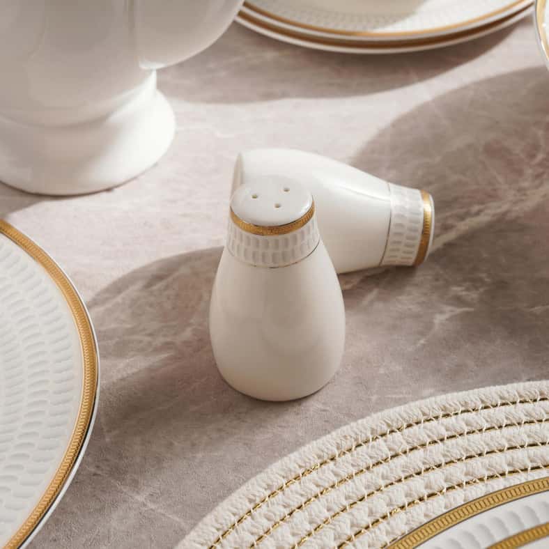 Pan Home طقم عشاء فيتوري 61 قطعة - أبيض وذهبي - Image 4