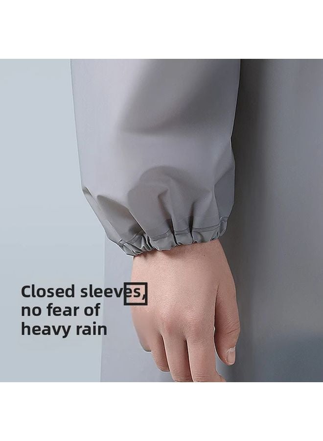 White Reusable EVA Raincoat For Adults Lengthened Thickened One Piece Anti Fouling Outdoor Travel - Image 5