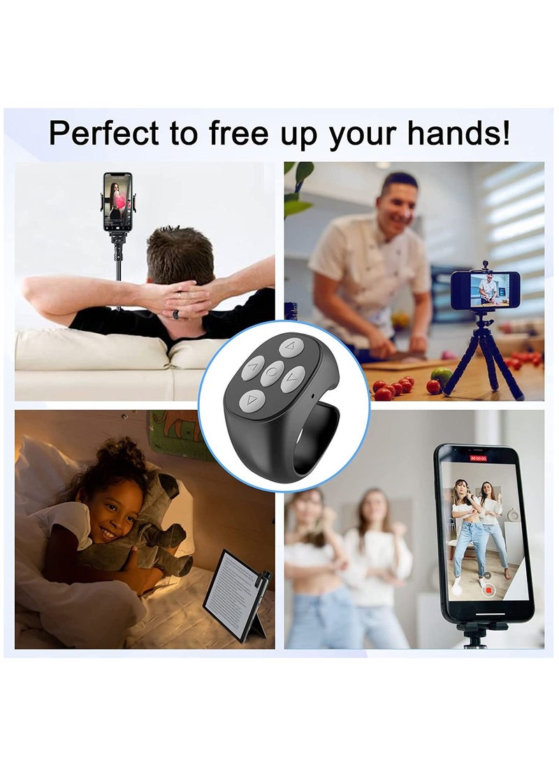 KASTWAVE Remote Control Scrolling Ring for Tiktok Page Turner, Wireless Camera Shutter Selfie Button for iPhone Android iPad Cell Phone Remote Clicker Kindle App, Simulate Mouse Operation - Black  - Image 5