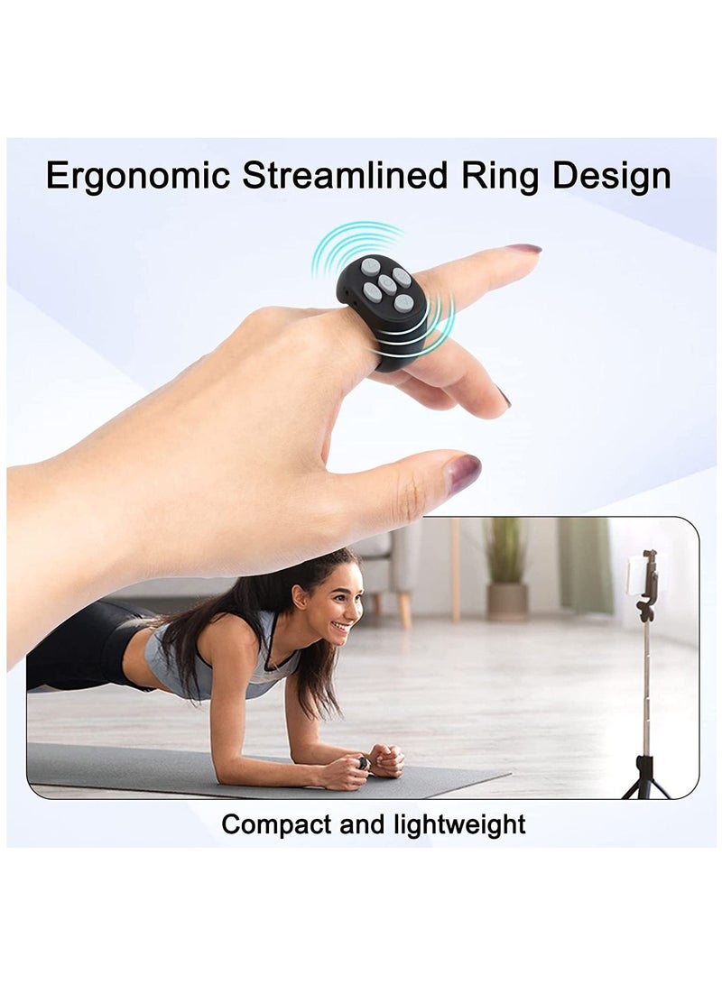 KASTWAVE Remote Control Scrolling Ring for Tiktok Page Turner, Wireless Camera Shutter Selfie Button for iPhone Android iPad Cell Phone Remote Clicker Kindle App, Simulate Mouse Operation - Black  - Image 4