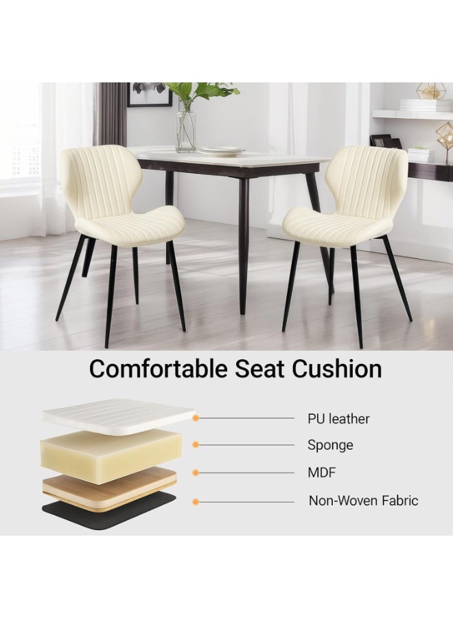 Living Upholstered Velvet Chair with Steel Legs – In Elegant Cream Color - Image 2