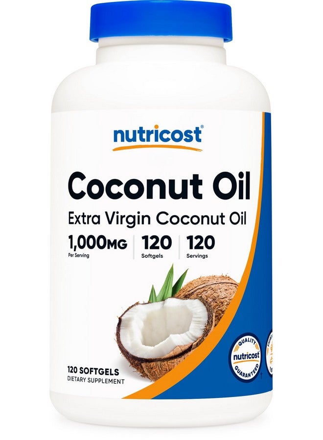Nutricost Coconut Oil Softgels (1000mg) 120 Softgels - Extra Virgin Coconut Oil - Gluten Free and Non-GMO - Image 1