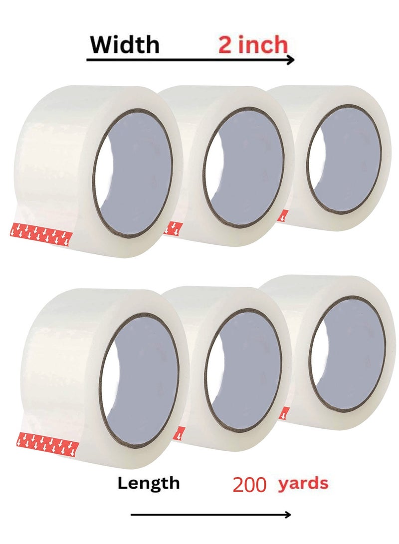 Generic Ultra Strong Clear Packing Tape – [2 Inches x 200 Yards Per Roll, (1200 Yards Total)]– Heavy Duty| Strong Adhesive 2.7 Mil Packaging Tape for Sealing Boxes, Moving & Office Supplies (200 Yard)  - Image 3