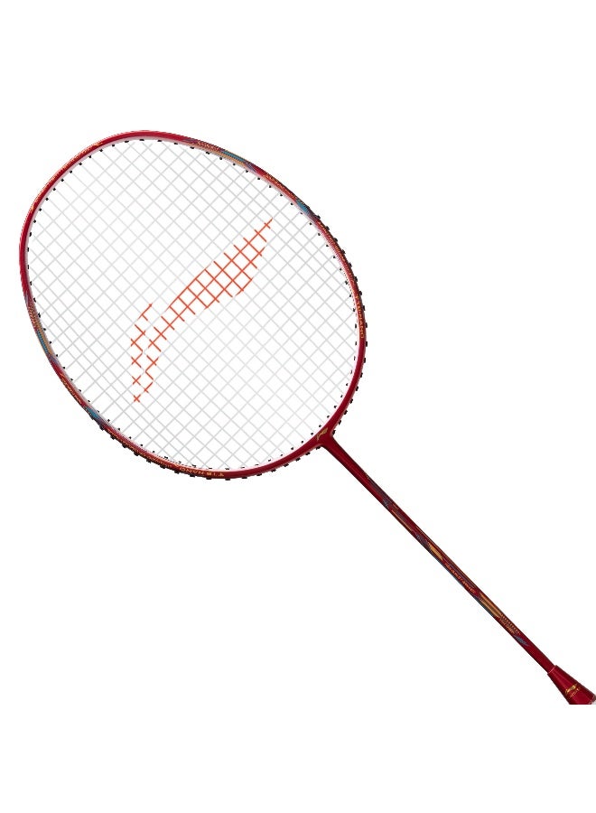 Li-Ning Super Series SS100 Carbon Graphite Badminton Strung Badminton Racket with Full Racket Cover (Red/White) - Image 1