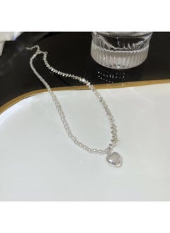 South Korea Silver Titanium Steel Necklace For Girls Versatile High Sense Niche Pearl Butterfly Pendant Clavicle Chain Jewelry