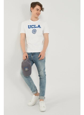 UCLA GAYLEY White Crew Neck Men's T-shirt  - Image 5