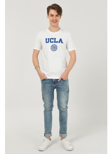 UCLA GAYLEY White Crew Neck Men's T-shirt  - Image 3