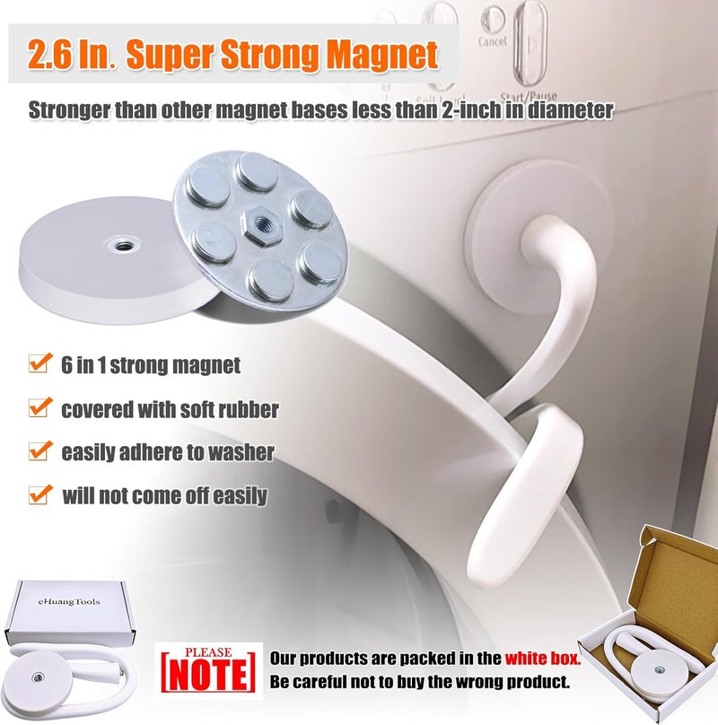 eHuangTools Front Loading Washing Machine Door Stop - Magnetic Washing Machine Door Holder with 2.6 Inch Magnetic Base, Removable Door Stop to Keep the Door of the Washing Machine - Image 3