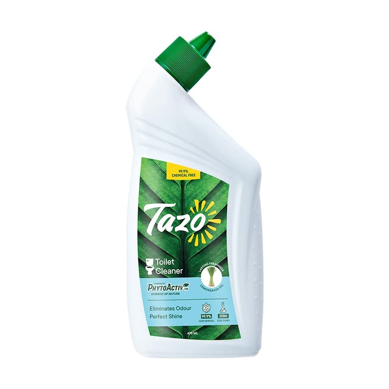 Tazo Toilet Bowl Cleaner Liquid (475ML, Pack of 1), Biodegradable & Plant Powered Toilet Stain Remover, Heavy Duty Advanced Disinfectant, Kills 99.99% Germs, Baby & Pet Safe - Image 1
