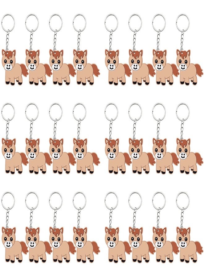 Elecrainbow 24 Pack Pony Keyring Pack Party Favor for Pony Lover, Guest Return Gift, Farm Animal Themed Party, Baby Shower, Birthday - Image 1