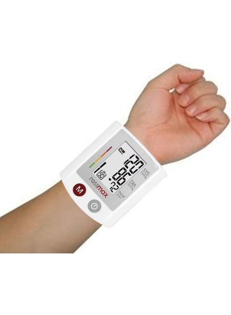 Rossmax S150 Automatic Wrist Blood Pressure Monitor Compact Digital Gauge with Large Screen and Ninety Reading Memory - Image 2