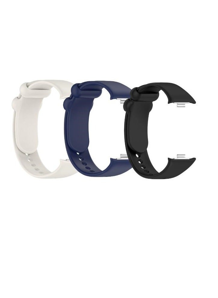 XM 3 Pcs Silicone Watch Strap for Xiaomi Band 9 Pro / 8 Pro, Redmi Watch 4 / 5, Soft Breathable Replacement Wristband, Multiple Colors Available - Image 1