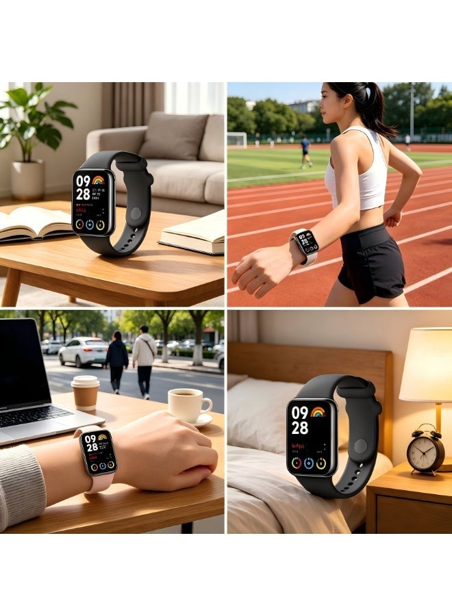 XM 3 Pcs Silicone Watch Strap for Xiaomi Band 9 Pro / 8 Pro, Redmi Watch 4 / 5, Soft Breathable Replacement Wristband, Multiple Colors Available - Image 5