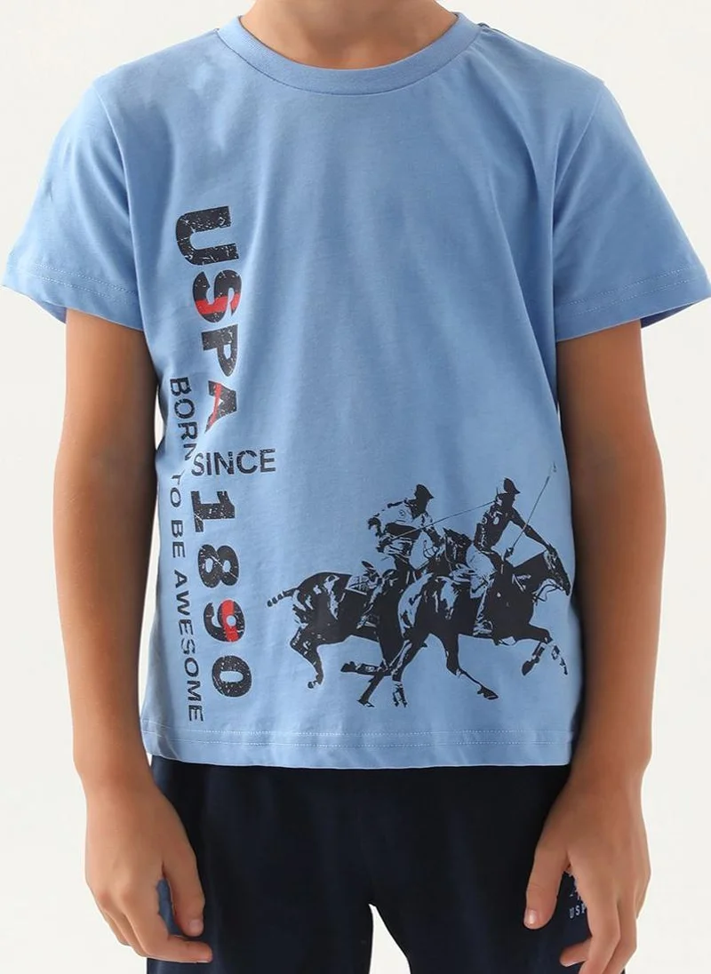 U.S. Polo Assn. U.S. Polo Assn. Boys Blue Capri Set