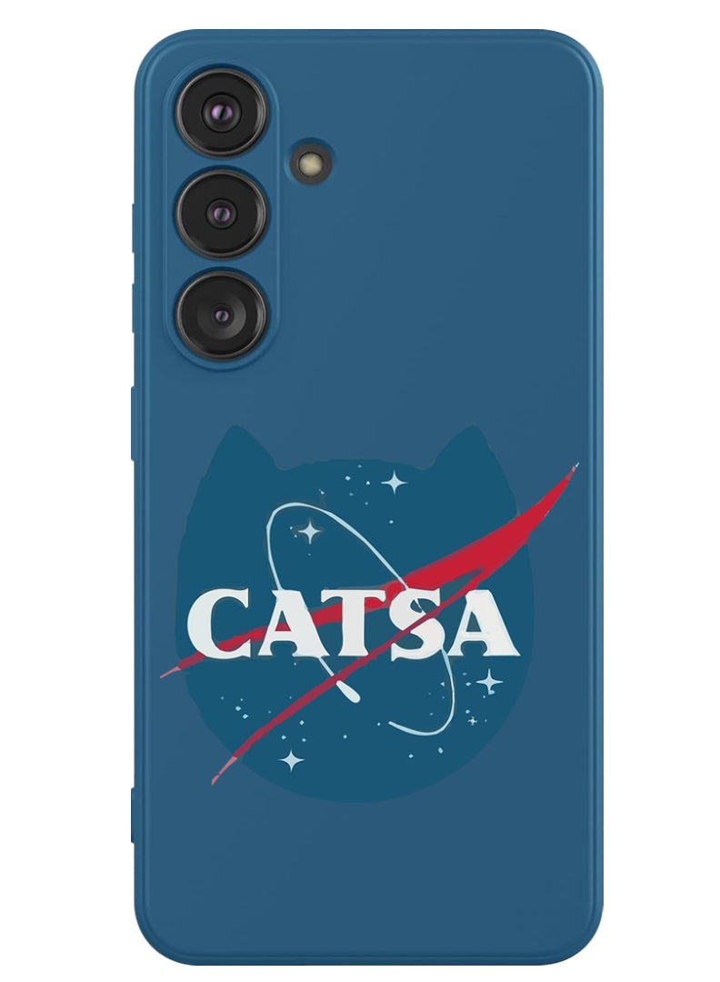 Theodor Protective Slim Fit Case Liquid Silicone Cover with Full Body Protection Anti-Scratch Shockproof Case For Samsung Galaxy S24 Plus (Blue) - Catsa-01 - Image 1