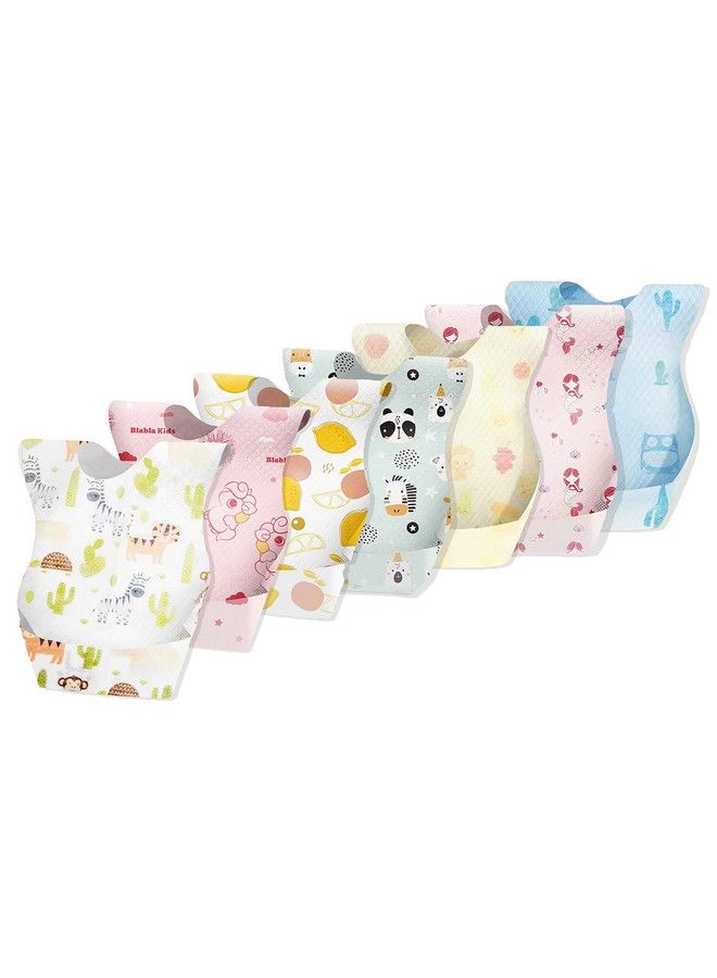 The Little Lookers Disposable Use & Throw Baby Bibs;Disposable Feeding Bibs;Burp ; Stick On Tape Closure ; Travel & Eco Friendly Baby Bibs For Newborns;Infants;Toddlers (Multipack Of 10)