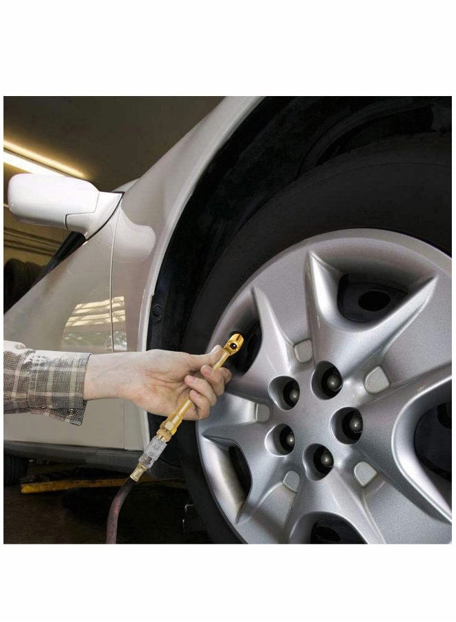 2 Way Connection Heavy Duty Air Chuck Set-1/4 Inch Female NPT Closed Ball tire Chuck, Dual Head and Standard Male Quick Plug, Tire Fill Kit for Inflator Gauge Compressor - Image 3