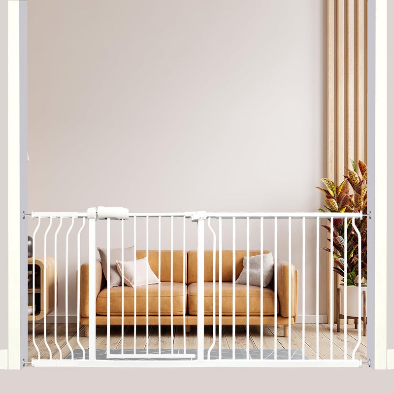Thasamm Thasamm Extra Wide Baby Gate Tension Indoor Safety Gates White Metal Large Pressure Mounted Pet Walk Through Long Dog for The House Doorways Stairs 669 inches716 inches White Th0001