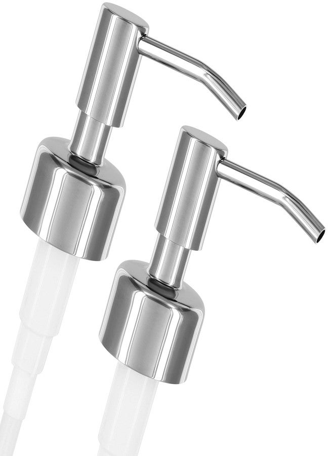ALTGLAS Twin Pack - 2X Stainless Steel Soap Pump 'Budapest' as Replacement for Liquid Hand Soap Dispensers (Silver Chrome) - Fits e.g. Jack Bottle - Image 1