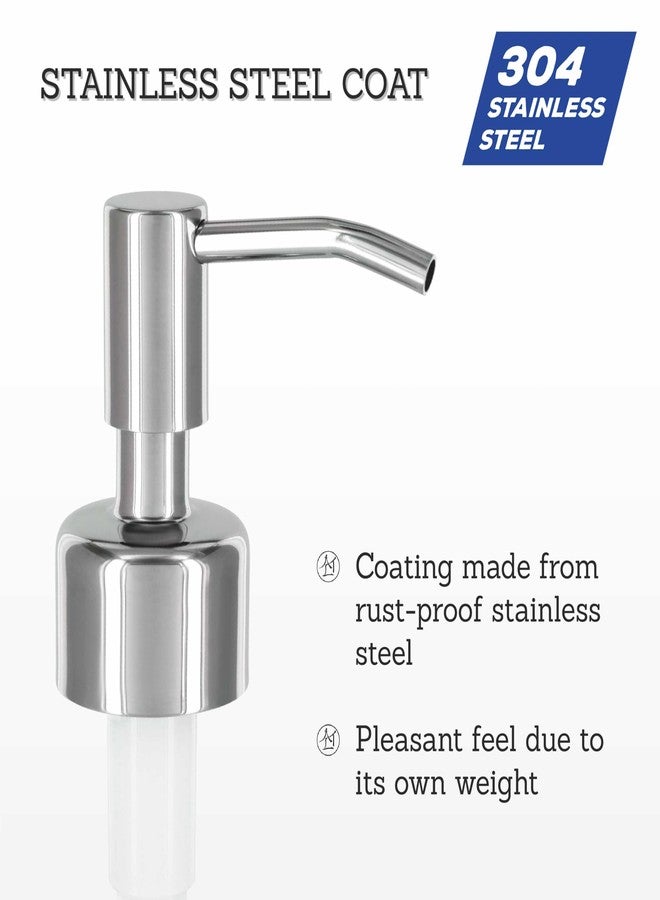 ALTGLAS Twin Pack - 2X Stainless Steel Soap Pump 'Budapest' as Replacement for Liquid Hand Soap Dispensers (Silver Chrome) - Fits e.g. Jack Bottle - Image 3