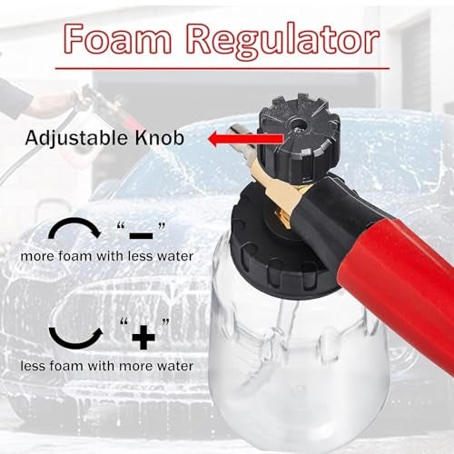 Fieldstar Car Pressure Washer Gun with Transparent Foam Cannon | Heavy Duty Car Wash Foam Gun with 1/4" Quick Connector & 1L Bottle|Compatible with STARQ,Vantro, Aimex,Shakti,iBELL & Pressure Washers - Image 3