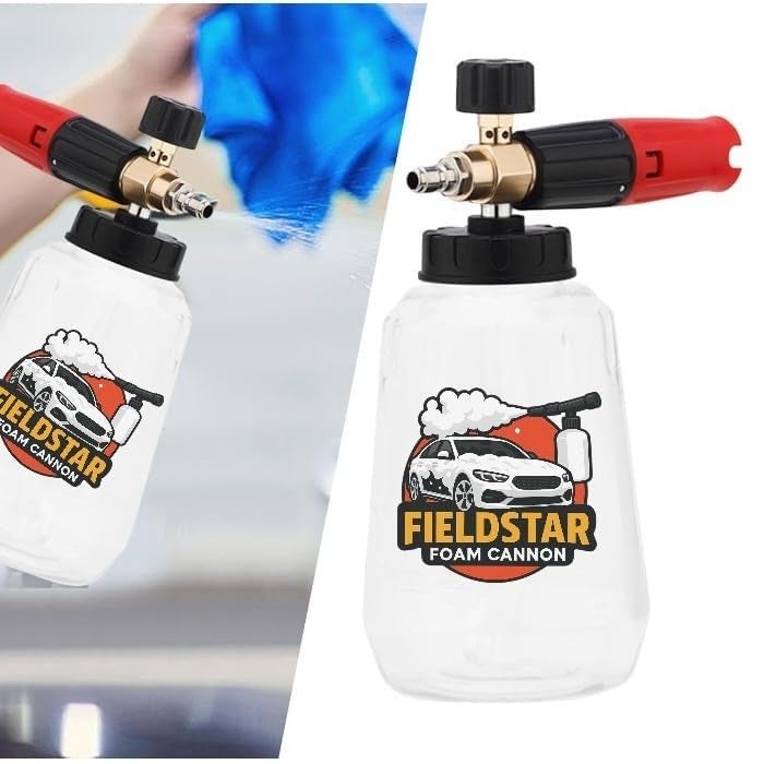 Fieldstar Car Pressure Washer Gun with Transparent Foam Cannon | Heavy Duty Car Wash Foam Gun with 1/4" Quick Connector & 1L Bottle|Compatible with STARQ,Vantro, Aimex,Shakti,iBELL & Pressure Washers - Image 2