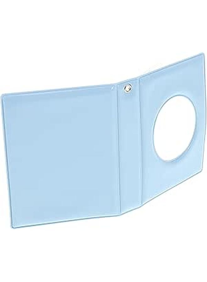 Sky Blue 3 Inch Mini Photocard Binder Hollow Mirror Photo Album Storage Organizer - Image 1