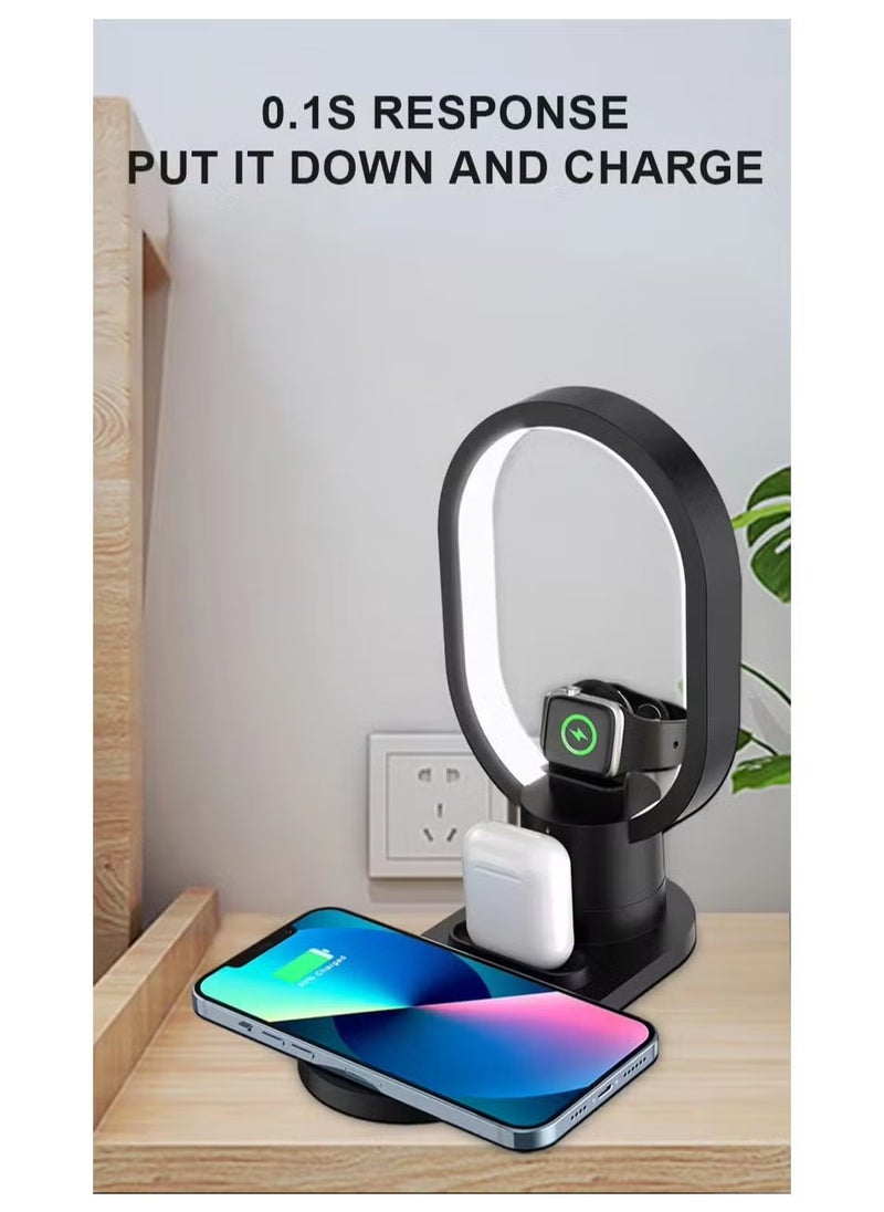 AWALOR - Magnetic Wireless Charger for Apple Series,Foldable Travel 3 in 1 Wireless Charging Station, 15W Fast Magsafe Charger Stand for iPhone 15/14/13/12 Series,iWatch Series,Airpods 3/2/pro - Image 1