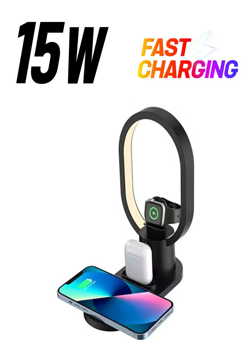 AWALOR - Magnetic Wireless Charger for Apple Series,Foldable Travel 3 in 1 Wireless Charging Station, 15W Fast Magsafe Charger Stand for iPhone 15/14/13/12 Series,iWatch Series,Airpods 3/2/pro - Image 1