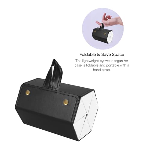 Storescent Sunglasses Organizer with 6 Slots, Travel Glasses Case Storage Portable Sunglasses Storage Case Bag Foldable Eyeglasses Holder Box, Eyewear Display Containers for Men & Women (Black) - Image 4