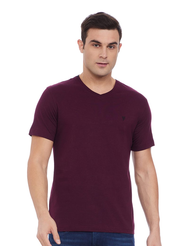 Van Heusen Men Athleisure Smart Tech T-Shirt - Easy Stain Release, Anti Stat, Ultra Soft_60001_Port Wine_XS - Image 5