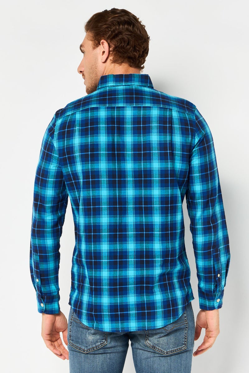 Chaps Men Regular Fit Plaid Long Sleeve Casual Shirt, Multicolor - Image 4