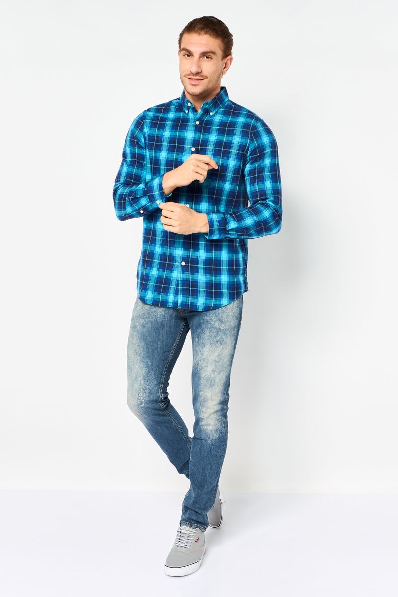 Chaps Men Regular Fit Plaid Long Sleeve Casual Shirt, Multicolor - Image 2