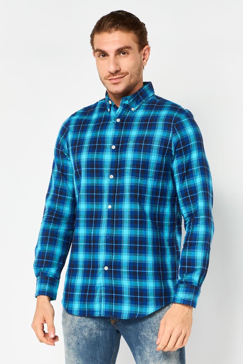 Chaps Men Regular Fit Plaid Long Sleeve Casual Shirt, Multicolor - Image 1