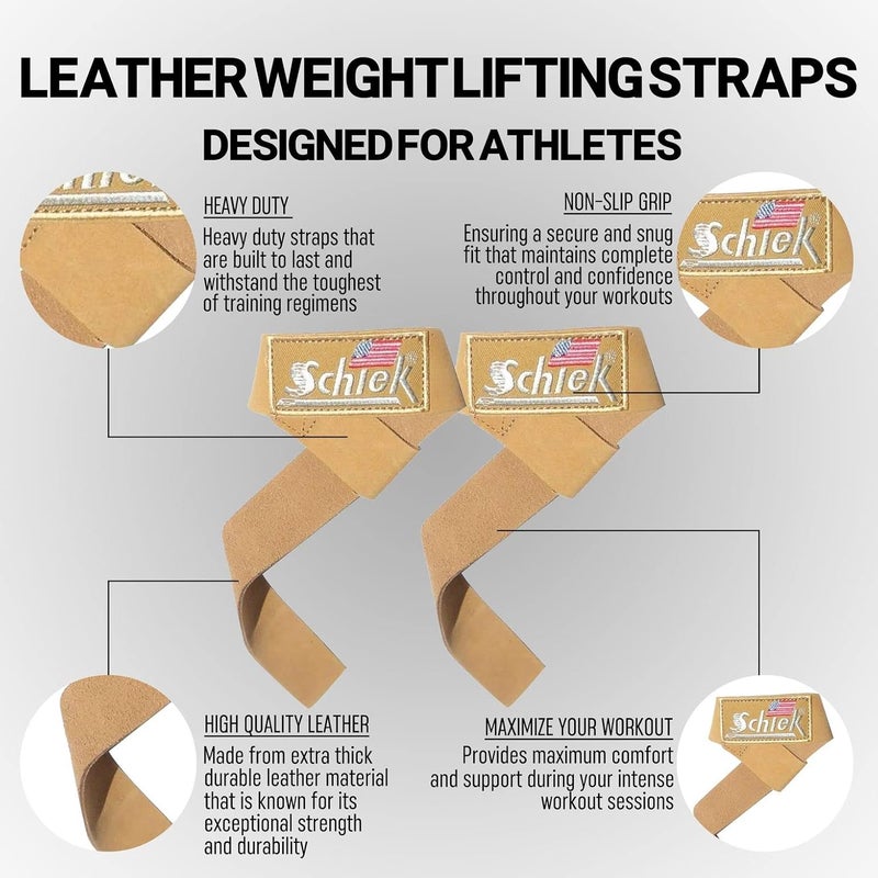 Schiek Sports Schiek Leather Lifting Straps - Image 3