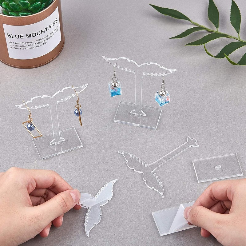 TPGP FINGERINSPIRE Set of 15 Acrylic Earring Tree Stands - Clear Jewelry Display Organizer - Image 3