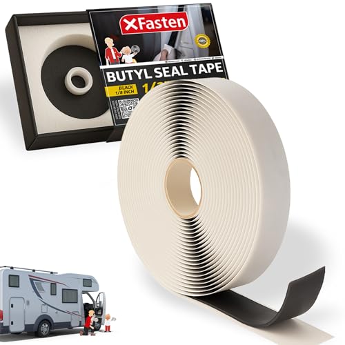 XFasten Butyl Tape RV Black, 3/4 in x 45 Ft, 1/8 in Thick EDPM Rubber Sealant Tape - Roof Patching, Boat Sealing, Leak Proof Butyl Putty Tape - Image 3