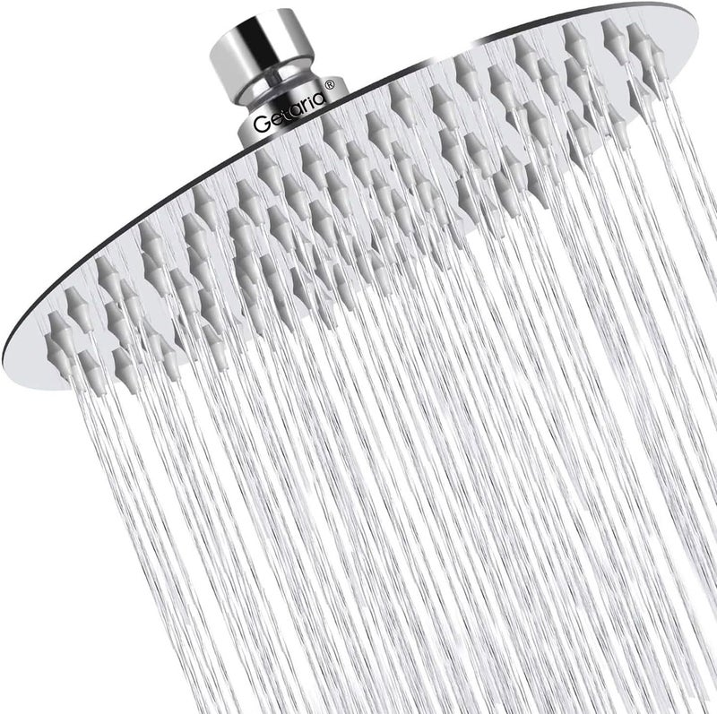 Getaria Rain Shower Head,10 Inch High Pressure Rainfall Showerhead Large Waterfall Shower Head with Anti-Limescale Nozzles Rain Shower Head Round - Image 1