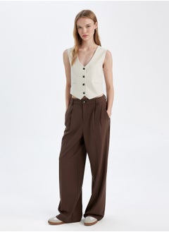 DeFacto Wide Leg High Waist Welt Pocket Plain Classic Pants  - Image 3