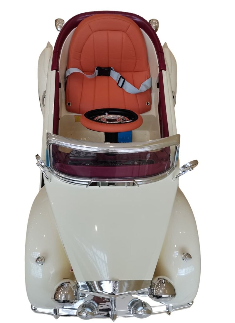 CHENXN - New Model Vespa Electric Scooter Ride on Car Toys for Kids to Play Black Charger Red Toy Music White LED Orange Switch Time - Image 1