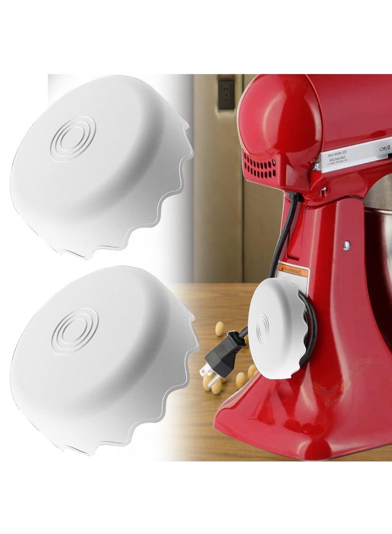 KASTWAVE Small Appliance Power Cord Winder, 2-piece Kitchen Appliance Power Plug Cord Organizer for Bathroom Rv to Keep the Desktop Clean and Tidy White - Image 1