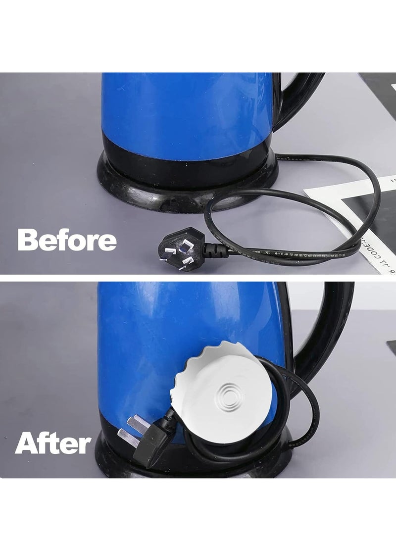 KASTWAVE Small Appliance Power Cord Winder, 2-piece Kitchen Appliance Power Plug Cord Organizer for Bathroom Rv to Keep the Desktop Clean and Tidy White - Image 5